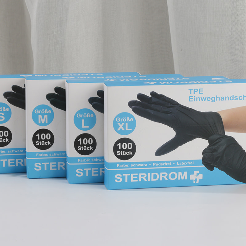 Good temperature resistance Black TPE gloves (diamond pattern)