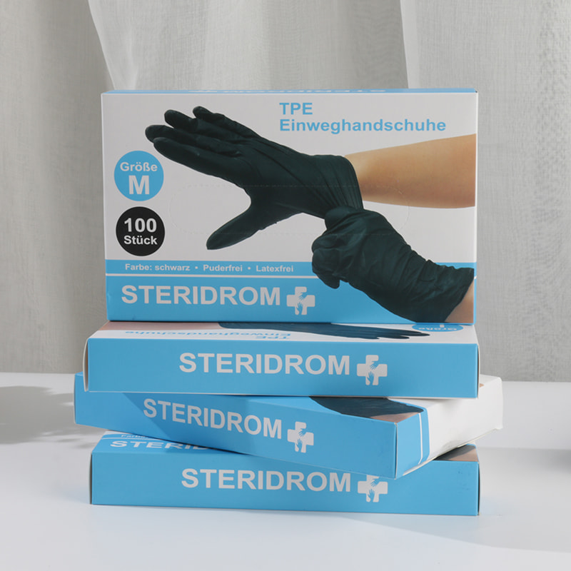 Good temperature resistance Black TPE gloves (diamond pattern)