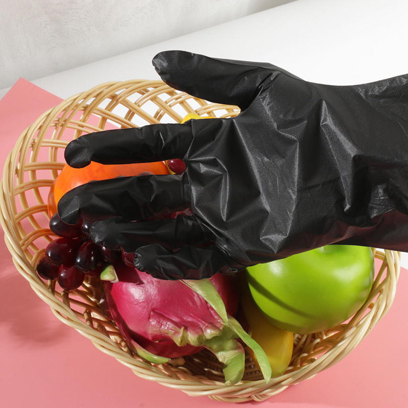 Good temperature resistance Black TPE gloves (diamond pattern)