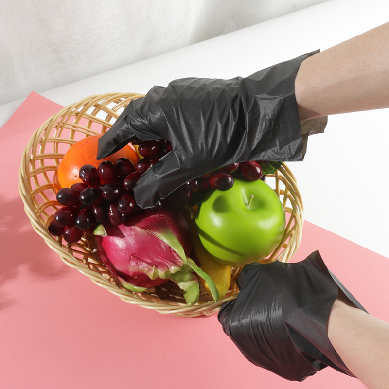 Good temperature resistance Black TPE gloves (diamond pattern)