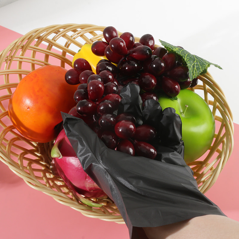Good temperature resistance Black TPE gloves (diamond pattern)