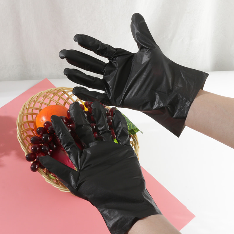 Good temperature resistance Black TPE gloves (diamond pattern)