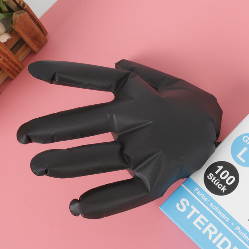 Good temperature resistance Black TPE gloves (diamond pattern)