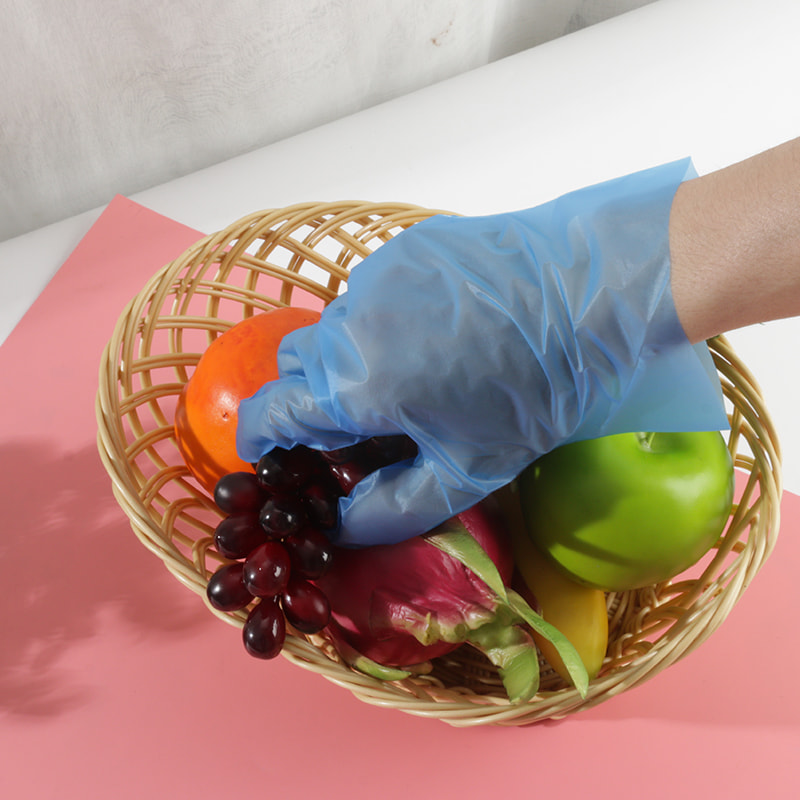Chemical resistance Blue TPE gloves (dot pattern)