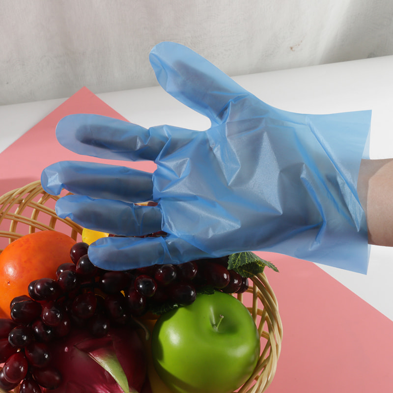 Chemical resistance Blue TPE gloves (dot pattern)