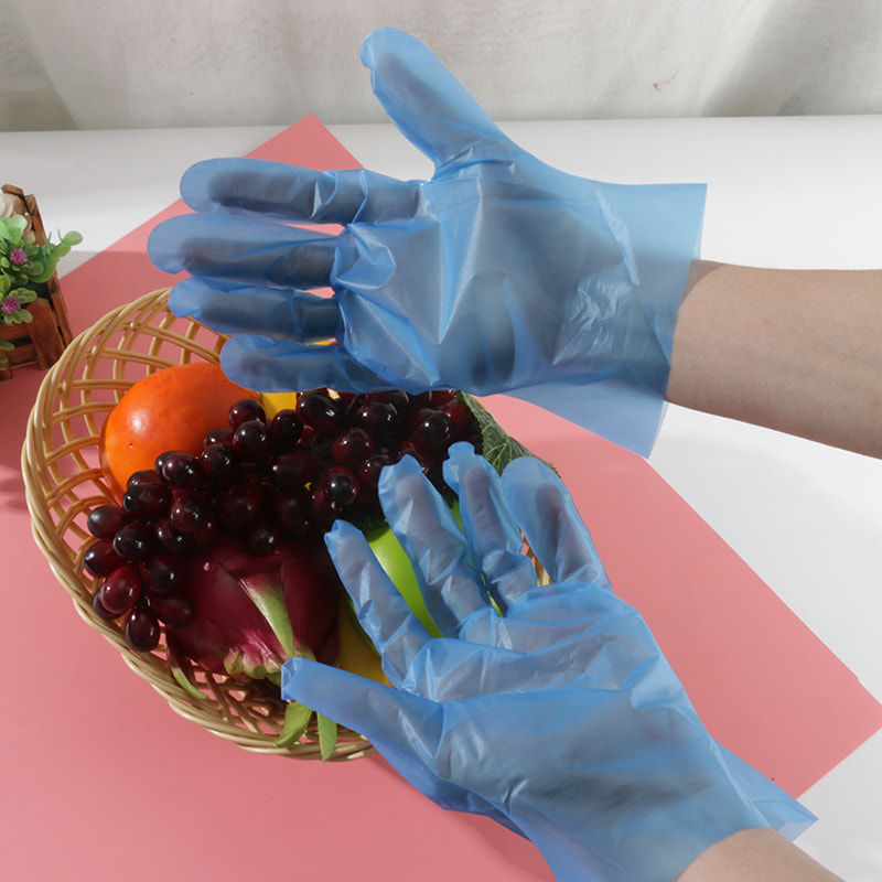Chemical resistance Blue TPE gloves (dot pattern)
