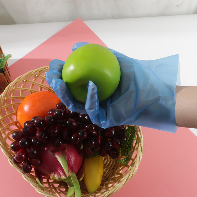 Chemical resistance Blue TPE gloves (dot pattern)