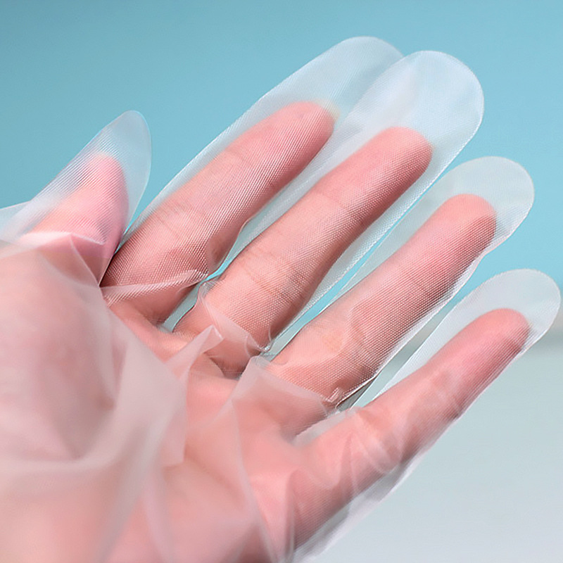 Oil and water proof Off-white CPE gloves