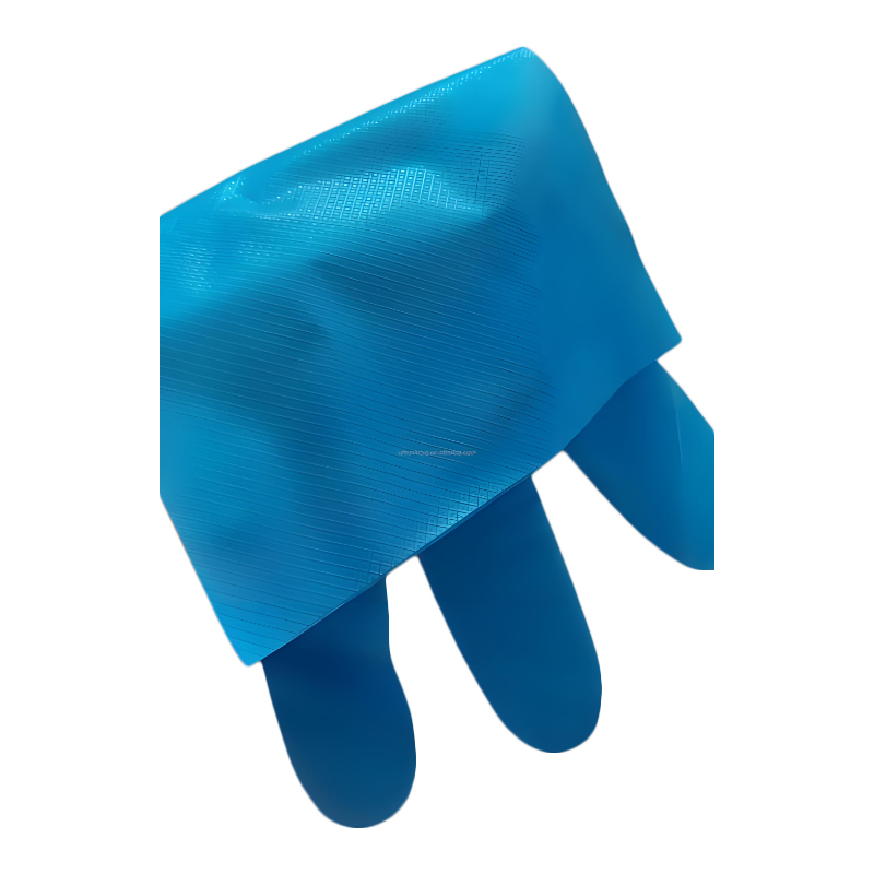 Chemical resistance Blue TPE gloves (diamond pattern)