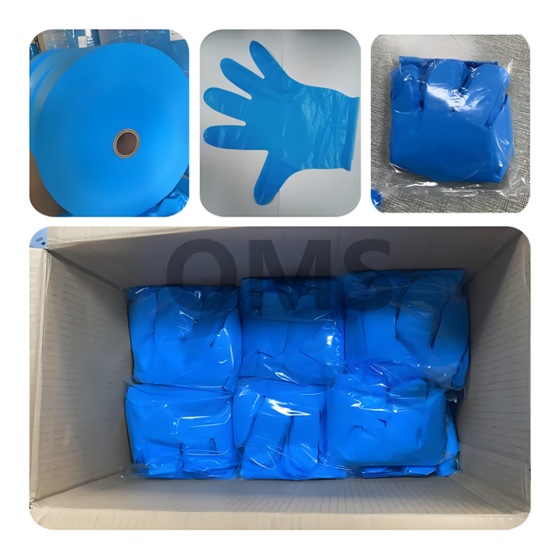 ‌Chemical resistance Blue TPE gloves (matte texture)