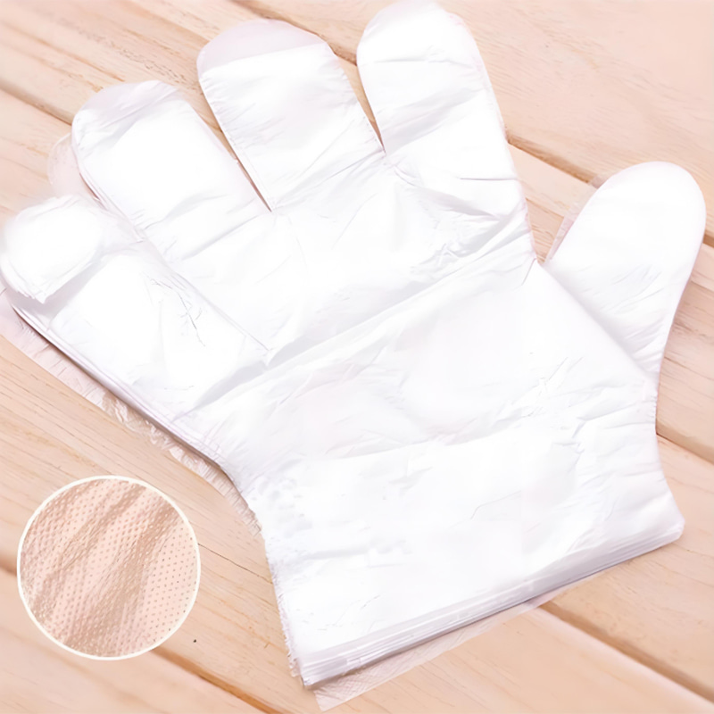 Waterproof and oil-proof Off-white HDPE gloves