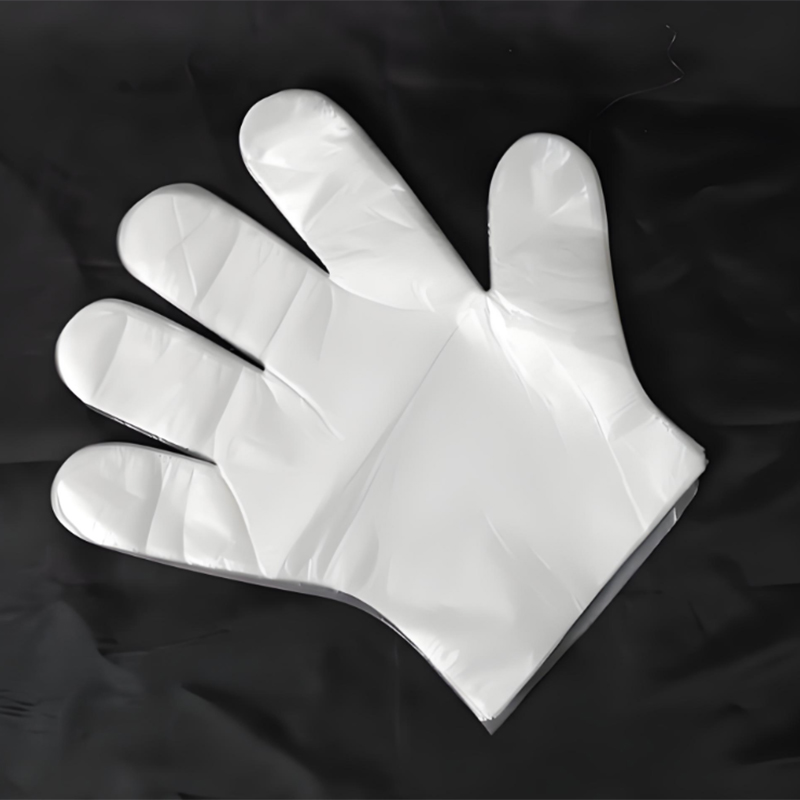 Waterproof and oil-proof Off-white HDPE gloves