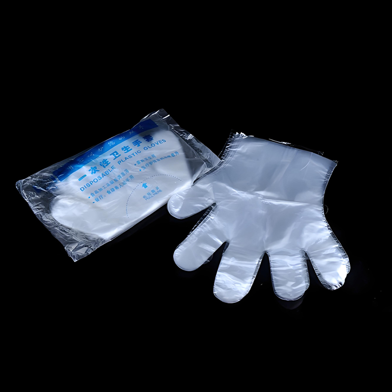 Waterproof and oil-proof Off-white HDPE gloves