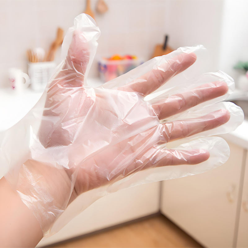 Waterproof and oil-proof Off-white HDPE gloves